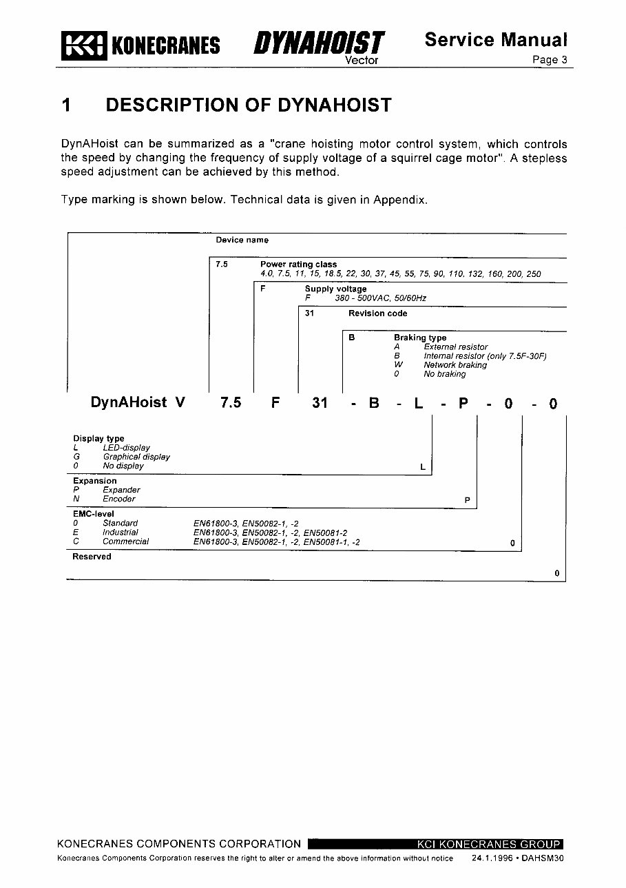1996 Konecranes Dynahoist Vector Service & Repair Manual preview img 5