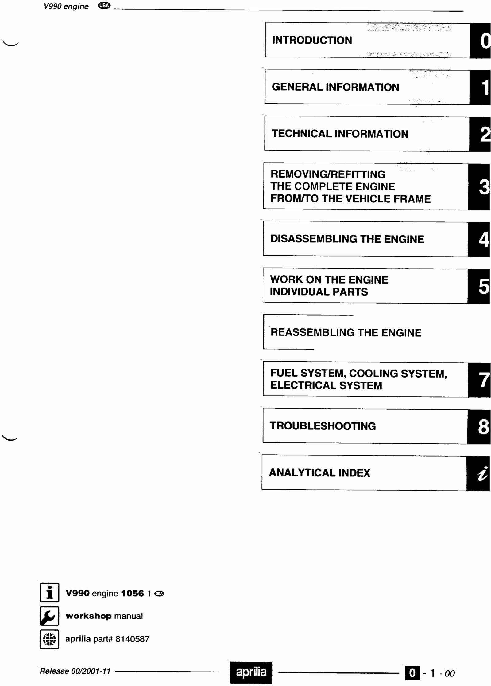 Aprilia V990 RR Motorcycle Engine Manual preview img 2