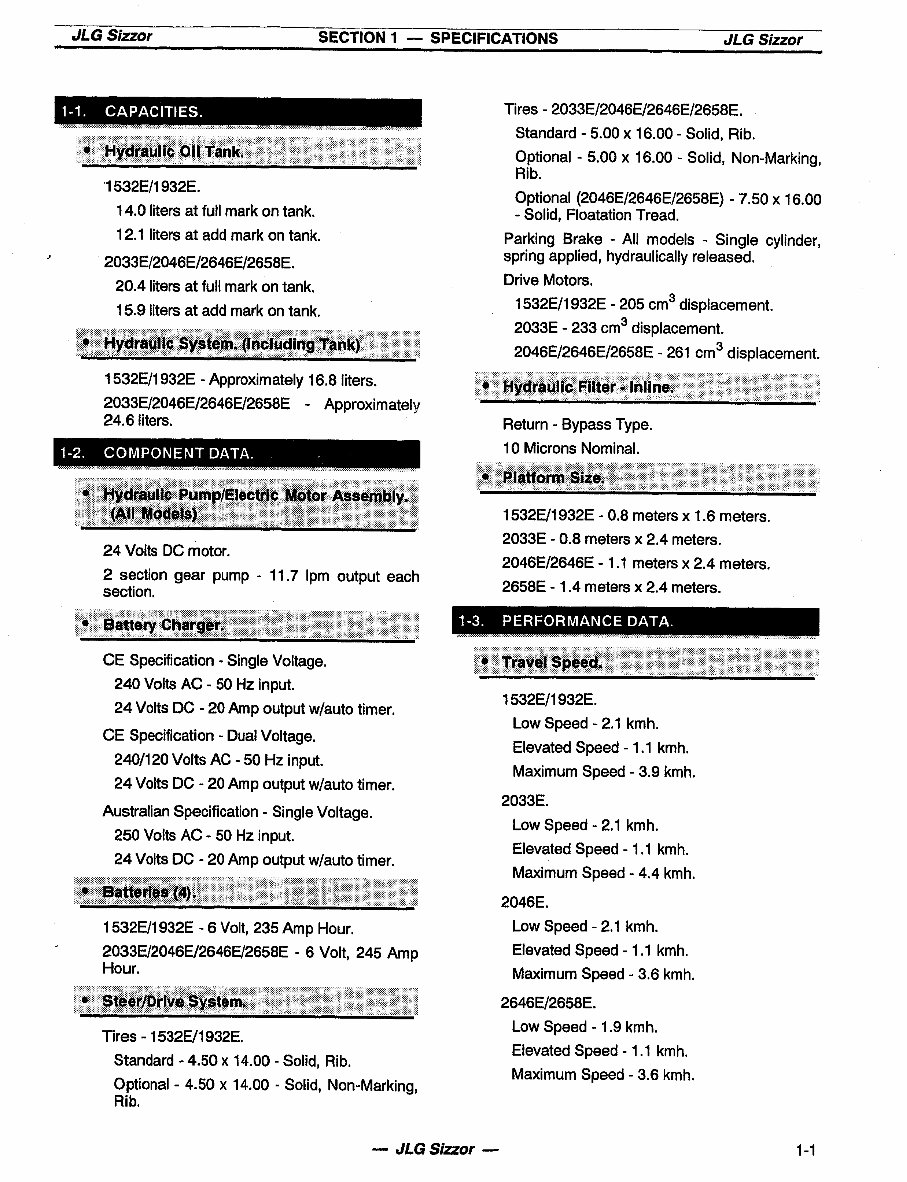 JLG Scissor Lifts 1532E, 1932E, 2033E, 2046E, 2646E, 2658E Service Repair Workshop Manual (P/N:3120846) preview img 7