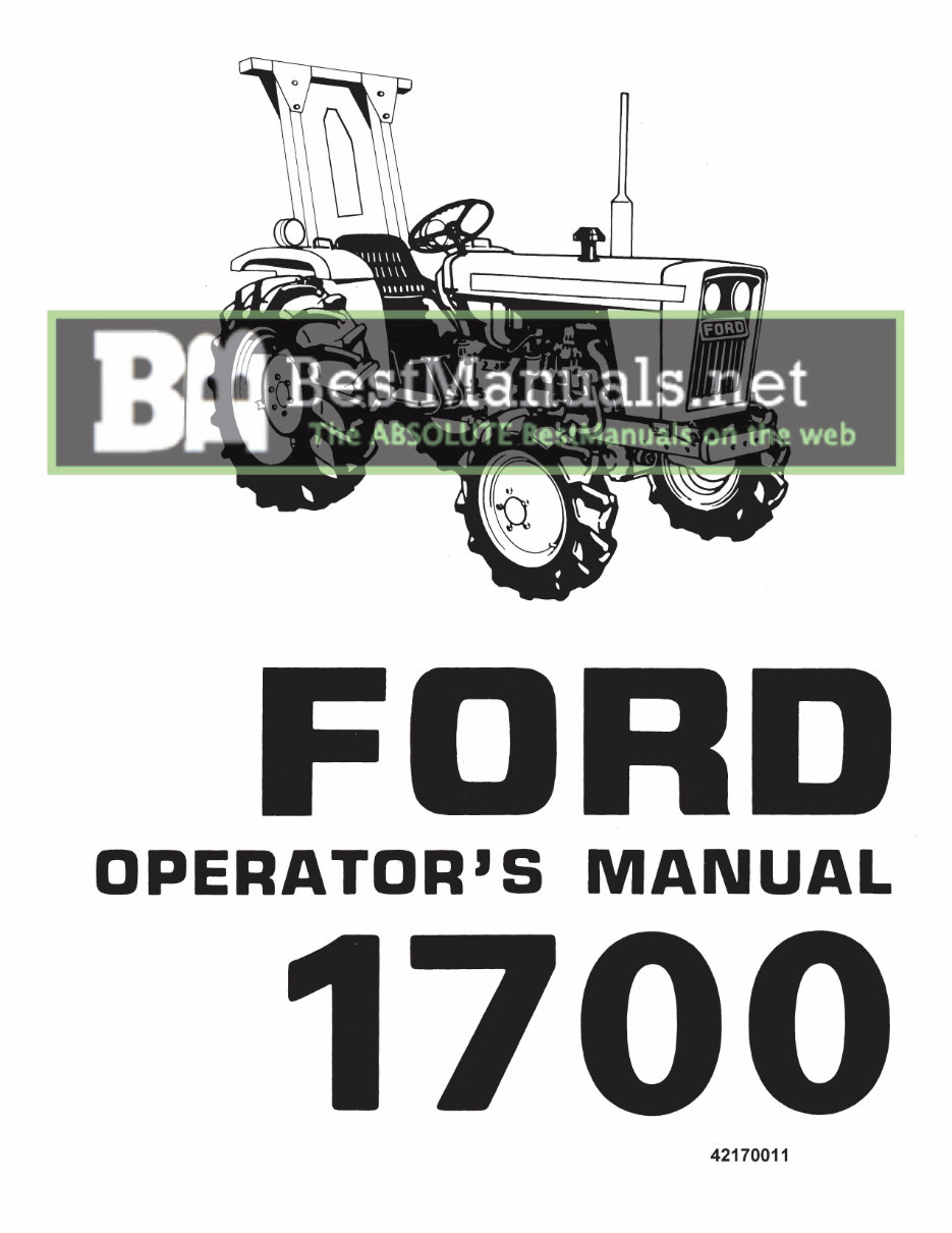 Ford New Holland 1700 Tractor Owners Operators Maintenance Manual - IMPROVED - preview img 1
