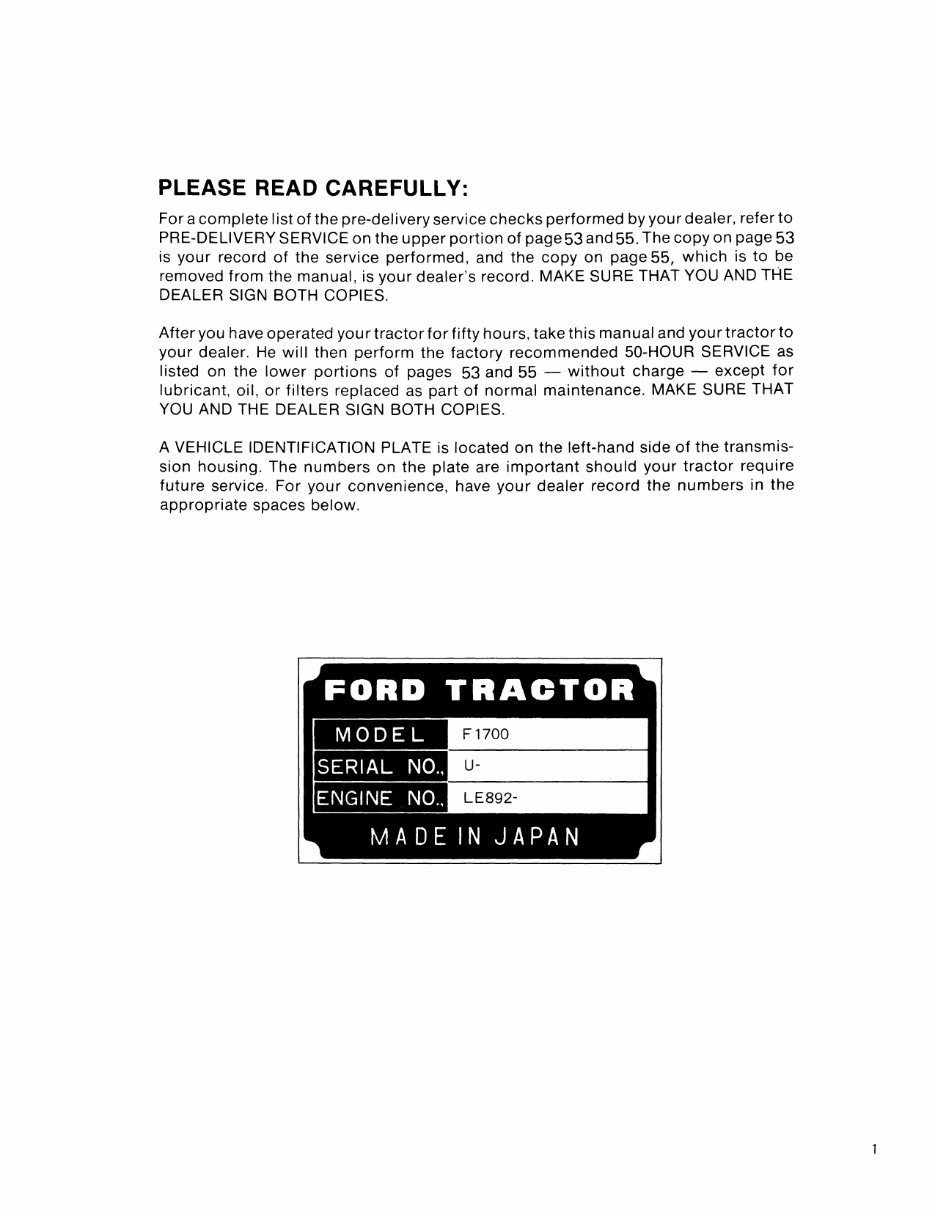 Ford New Holland 1700 Tractor Owners Operators Maintenance Manual - IMPROVED - preview img 3