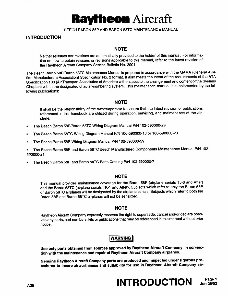 Beech Baron Pressurized & Turbocharged 58 Service Maintenance Manual - IMPROVED - preview img 10