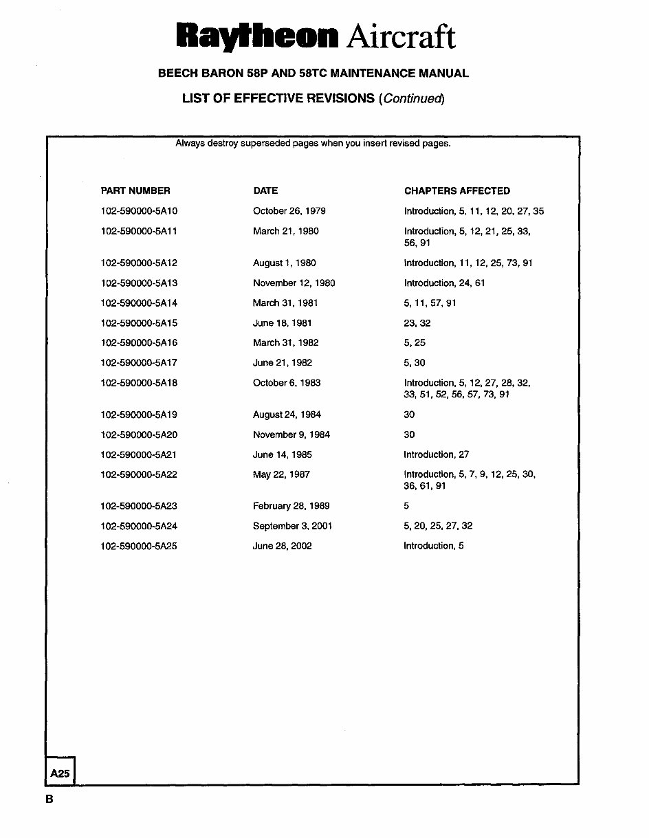 Beech Baron Pressurized & Turbocharged 58 Service Maintenance Manual - IMPROVED - preview img 5