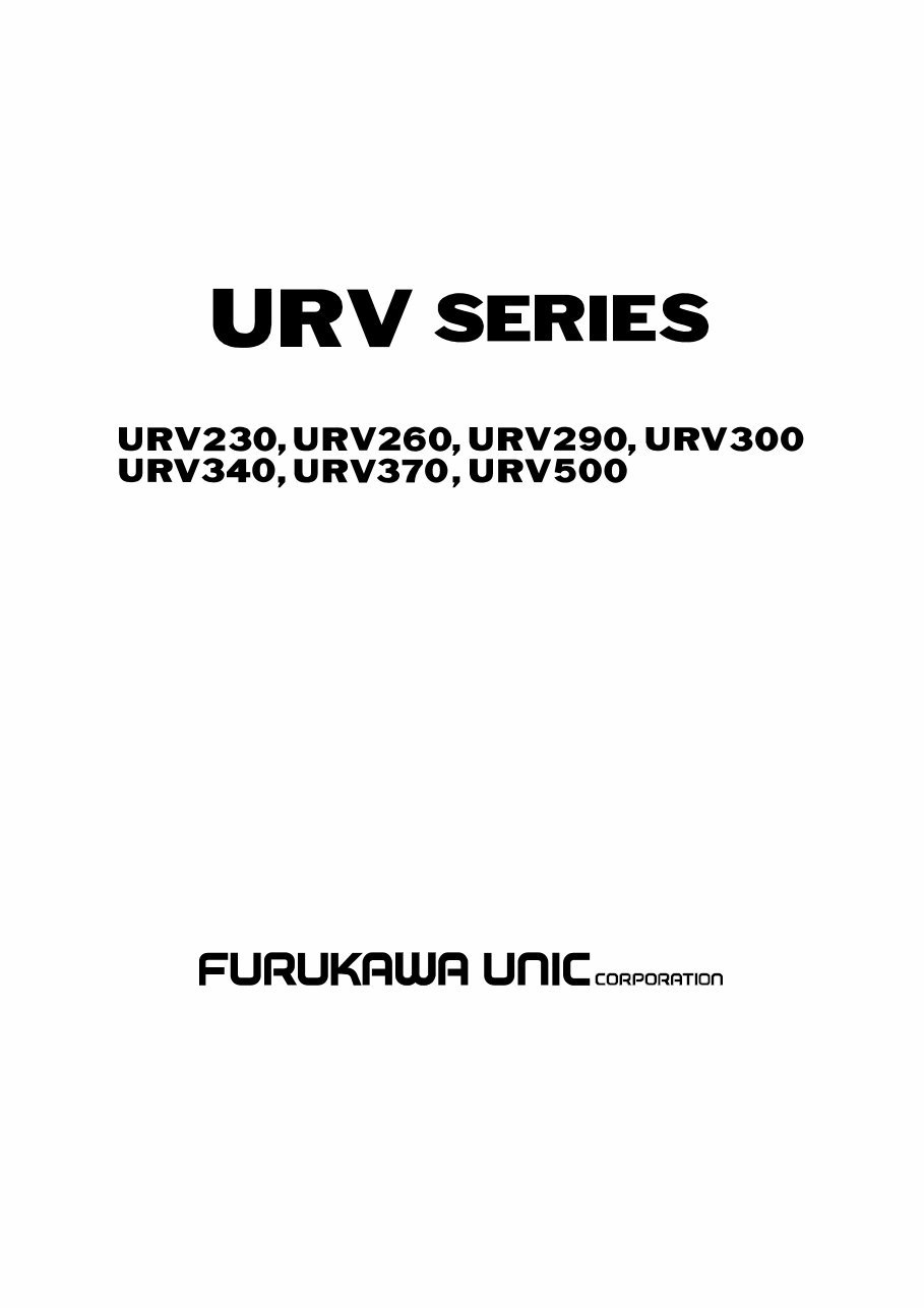UNIC Hydraulic CRANE URV Series Workshop Service Manual preview img 1
