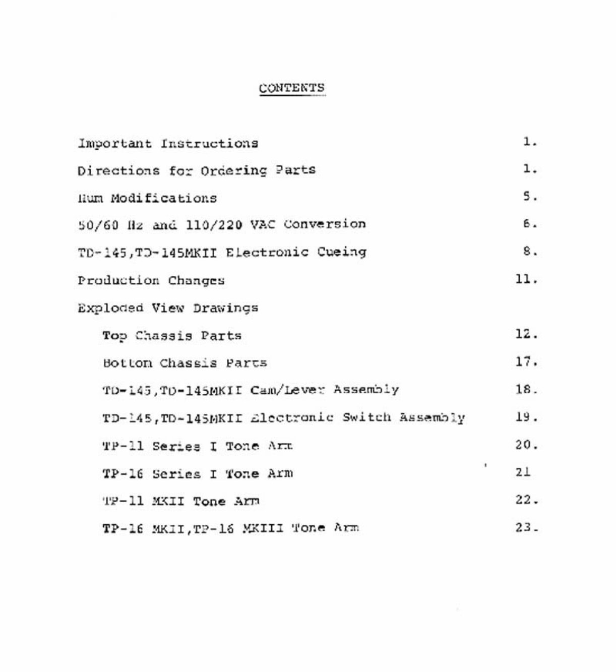 Thorens TD-145 , TD-160 , TD-165 , Service Manual preview img 2