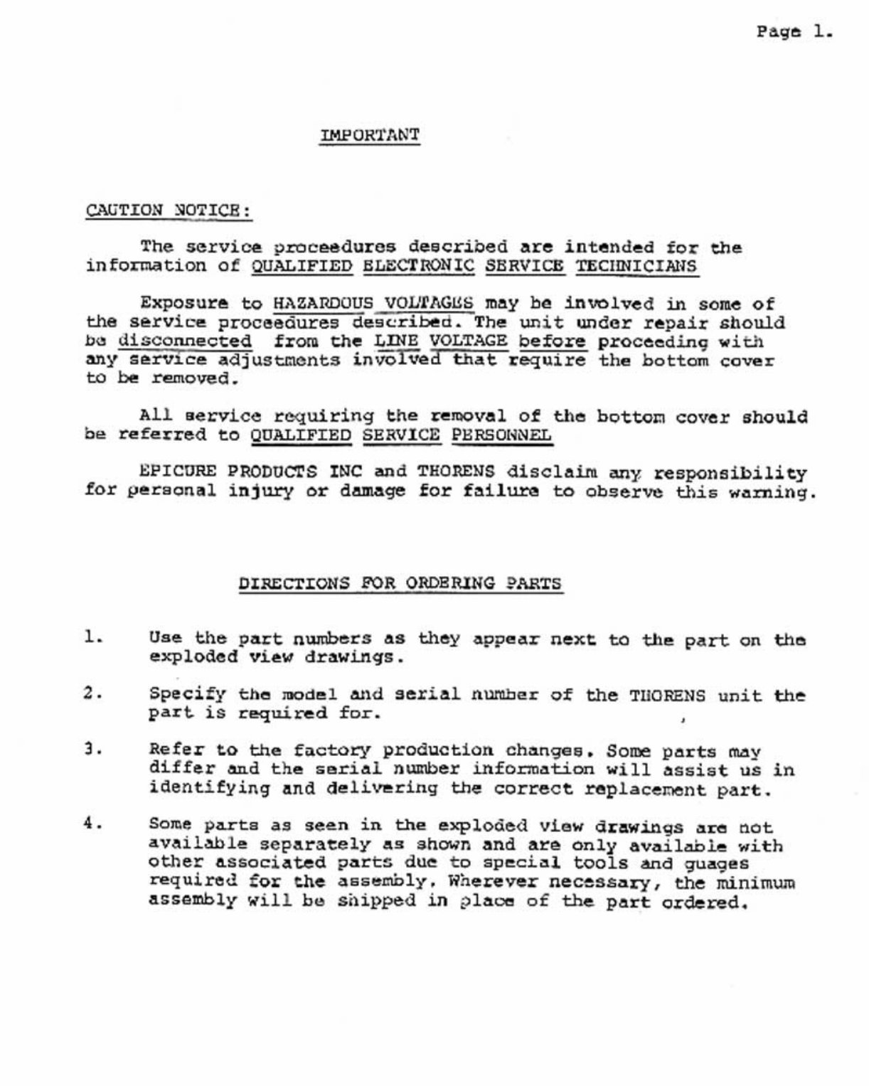 Thorens TD-145 , TD-160 , TD-165 , Service Manual preview img 3