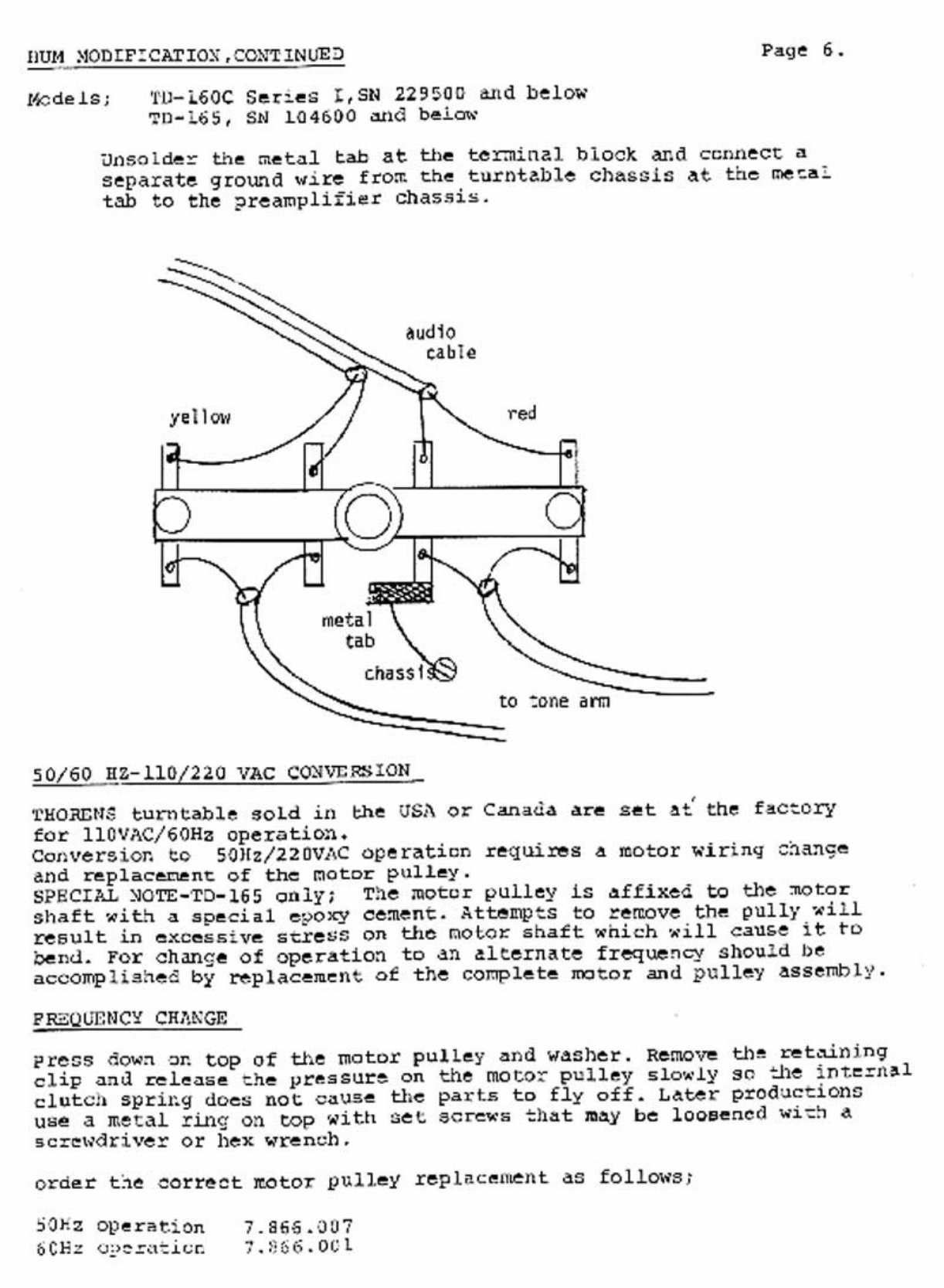 Thorens TD-145 , TD-160 , TD-165 , Service Manual preview img 7