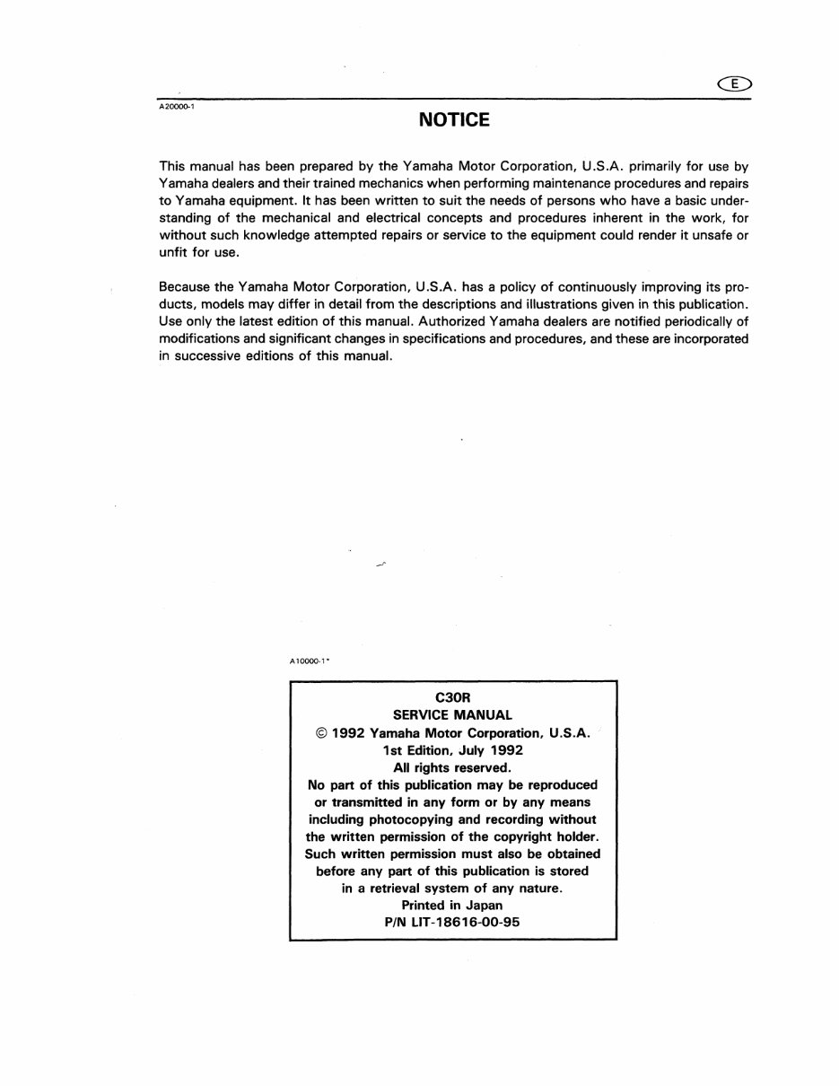 1995 Yamaha C30 ELRT Outboard service repair maintenance manual. Factory preview img 2