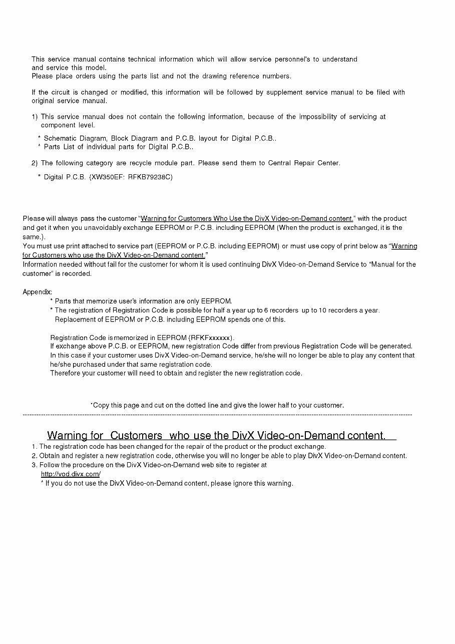 Panasonic DMR-XW350 XW350EF Service Manual and Repair Guide preview img 8
