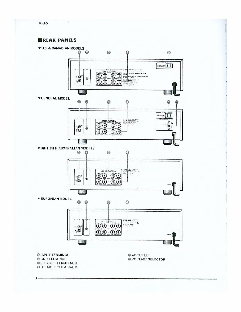 Yamaha M-50 Power Amplifier , Original Service Manual preview img 2