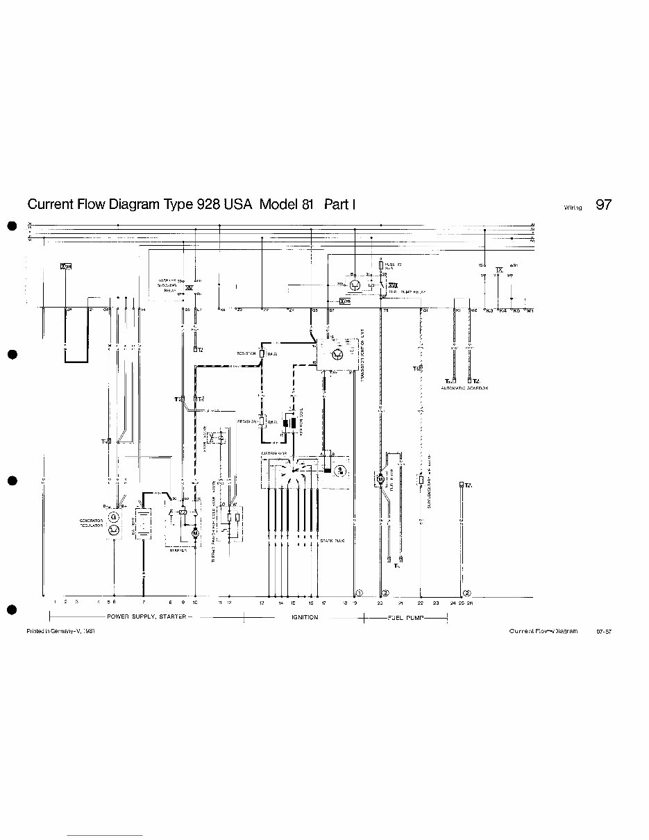 PORSCHE 928 USA Model 1981 CURRENT FLOW Diagram preview img 4