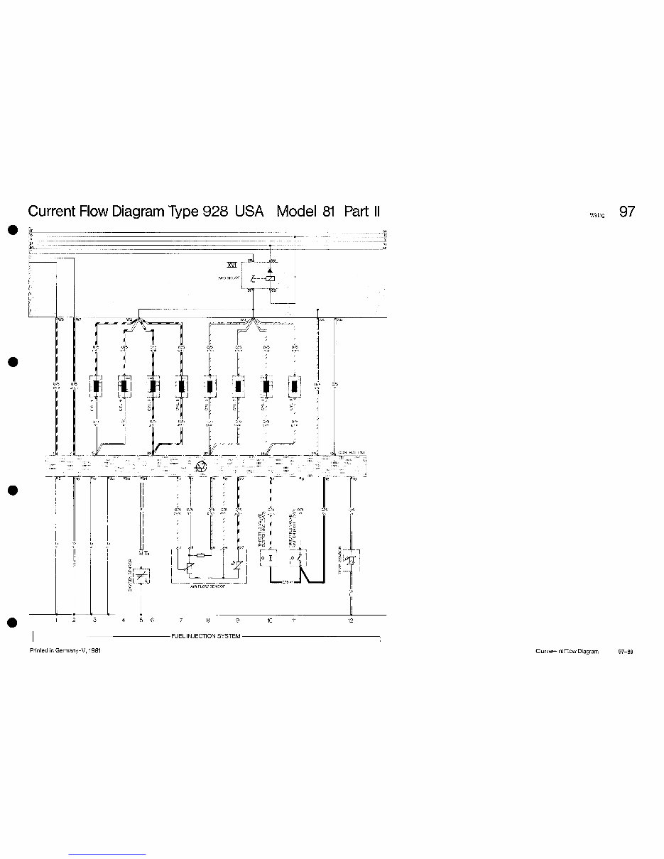 PORSCHE 928 USA Model 1981 CURRENT FLOW Diagram preview img 6