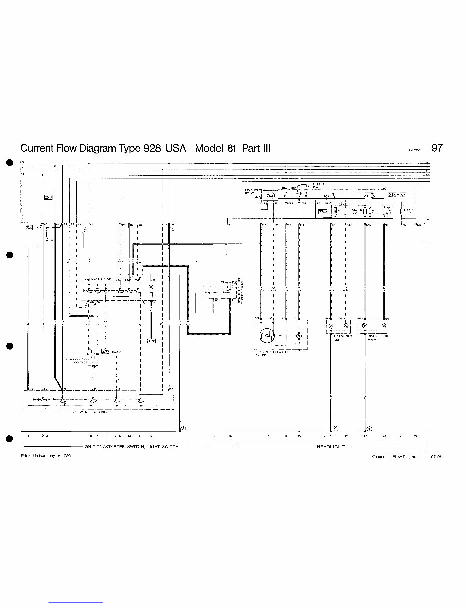 PORSCHE 928 USA Model 1981 CURRENT FLOW Diagram preview img 8