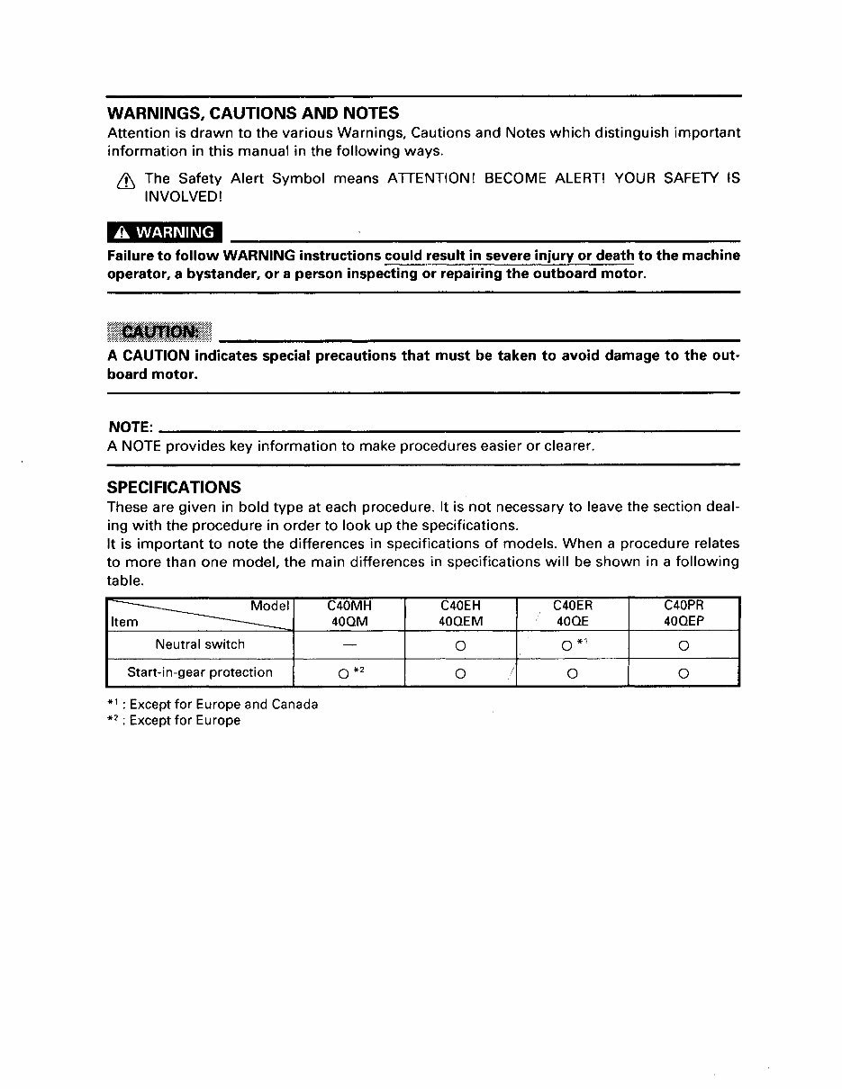 1996 Yamaha C40PLRU Outboard service repair maintenance manual. Factory preview img 5