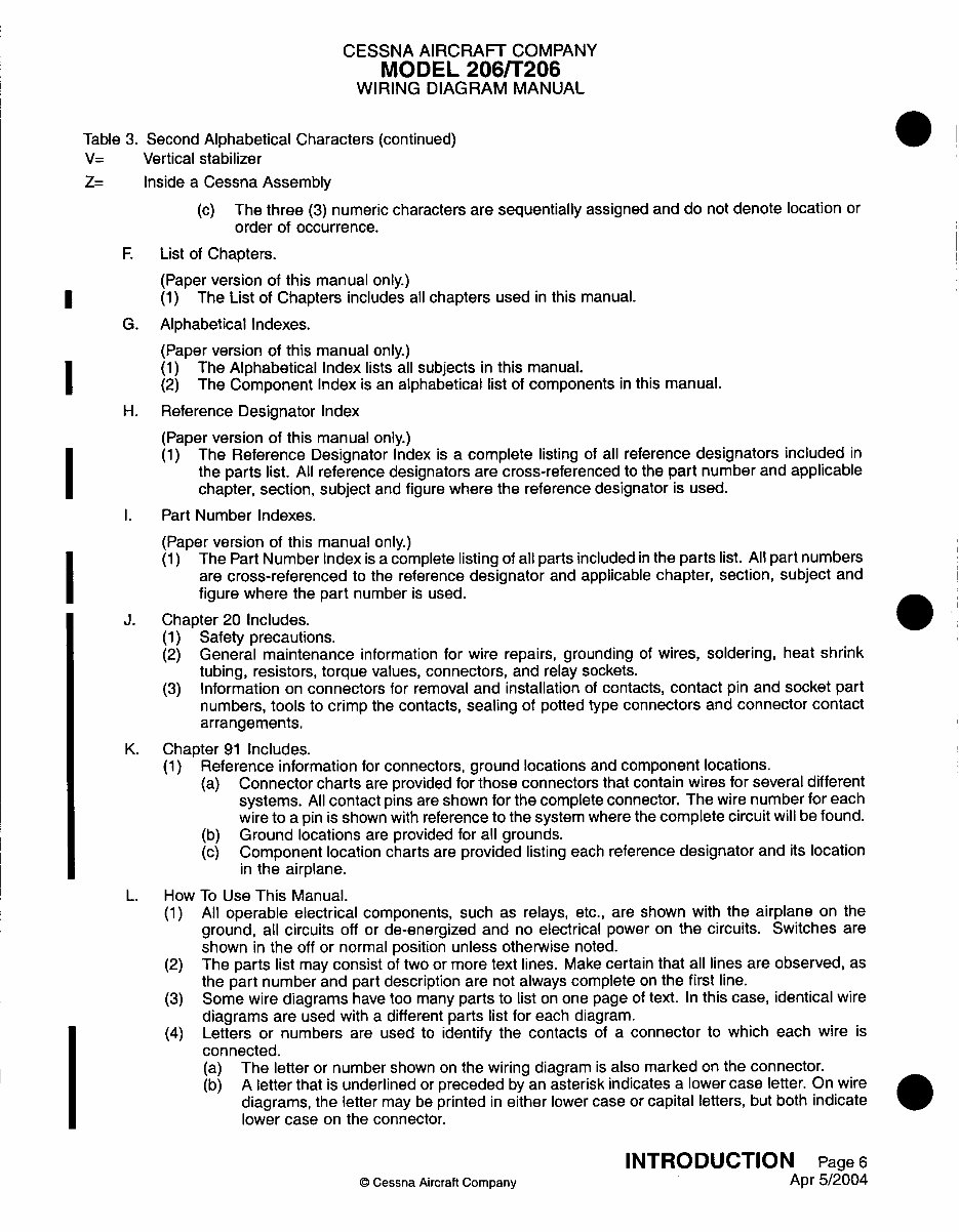 1997-2007 Cessna 206H, T206H Wiring Diagram Manual (Revision 5) preview img 9