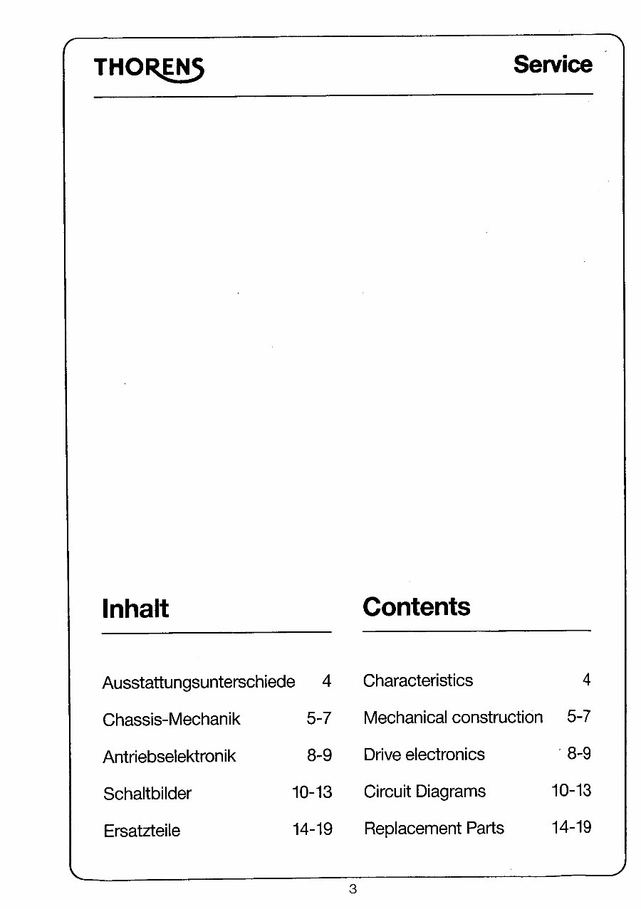 Thorens TD-316 , 318 , 320 , 321 & Phantasie Service Manual preview img 2