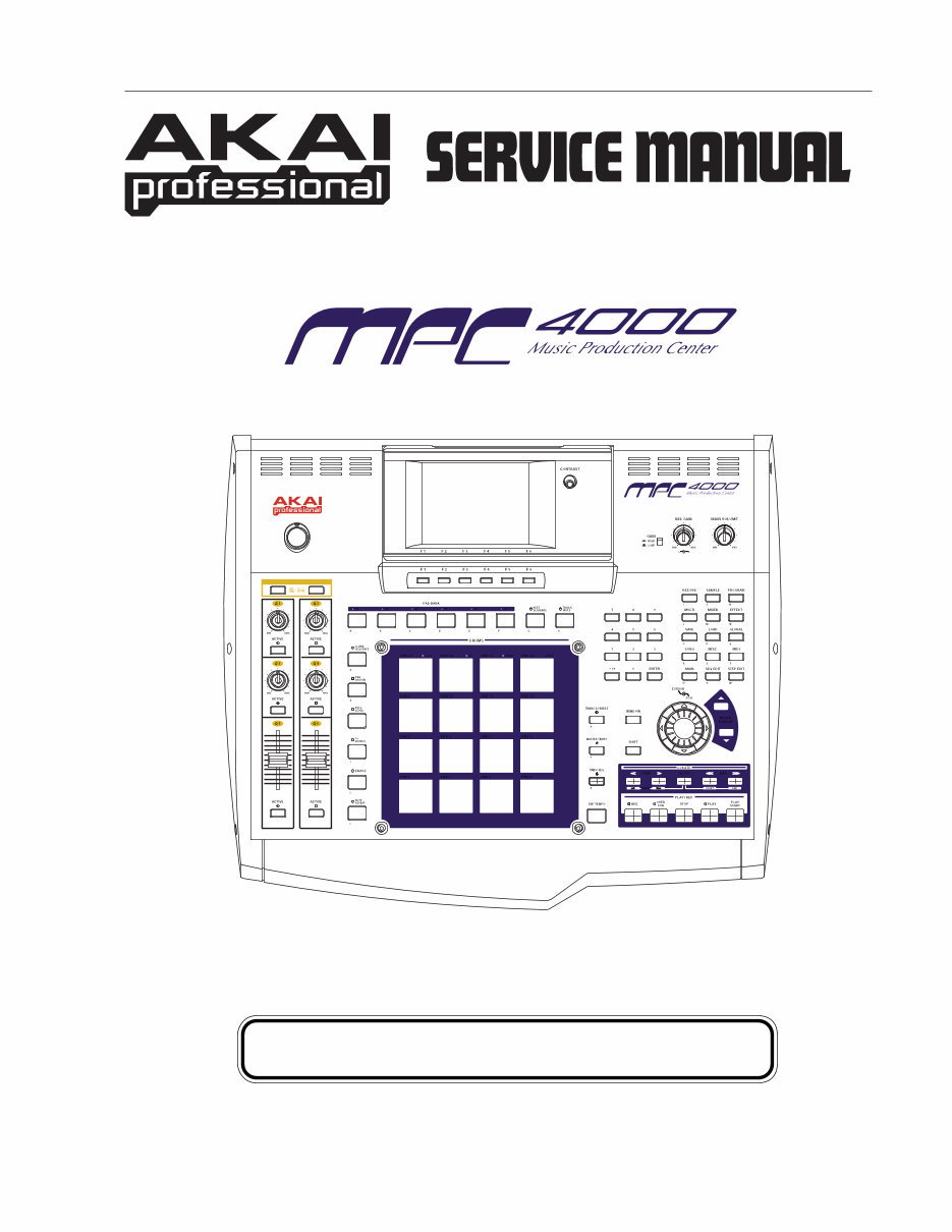 Akai MPC4000 Music production Center Service Manual preview img 1