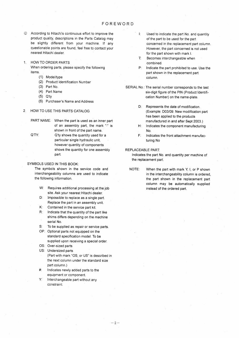 HITACHI ZAXIS ZX 70 70LC 80 80LCK 80SB 80SBLC Excavator EQUIPMENT COMPONENT Parts Catalog Manual preview img 5