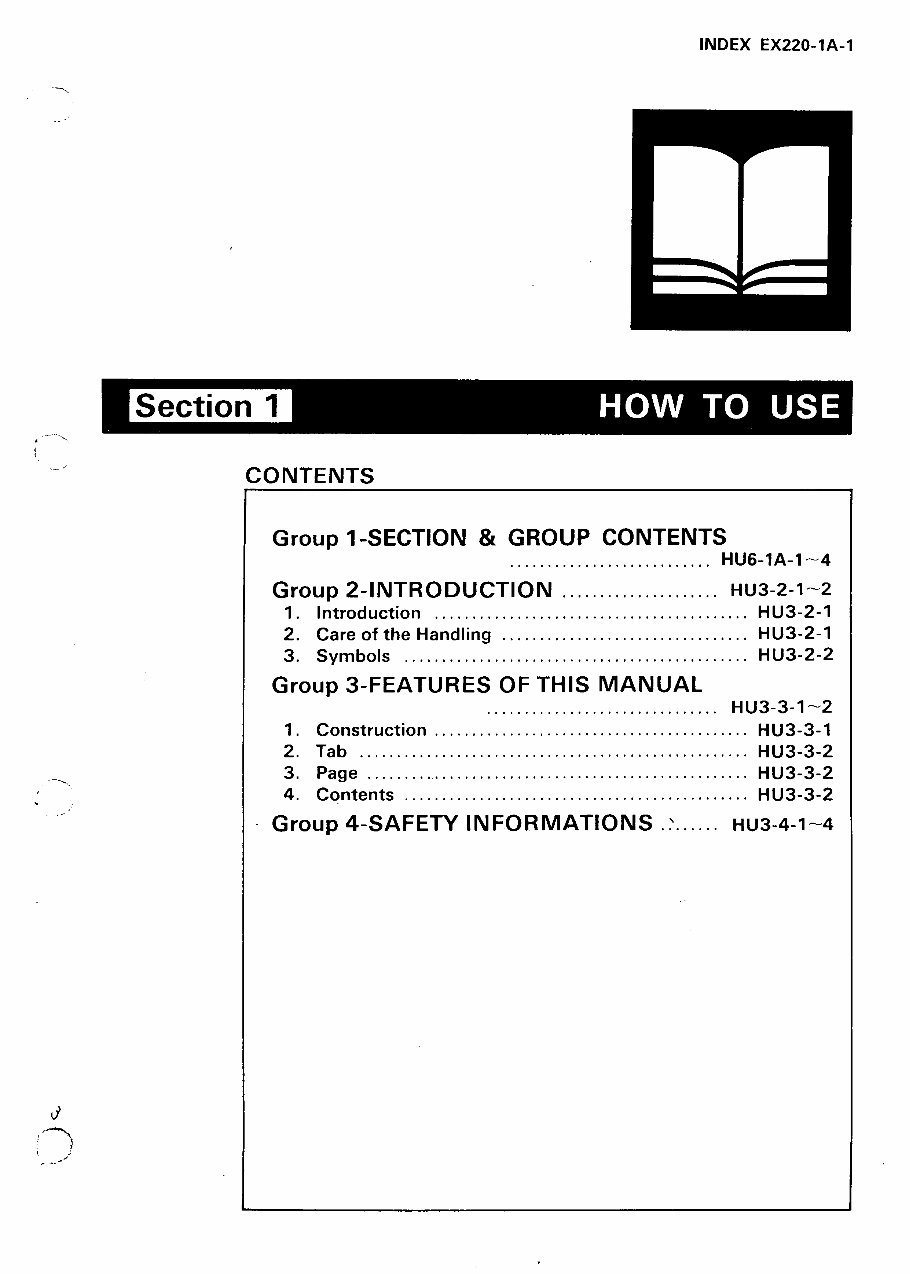 Hitachi EX220/EX220LC Excavator Service & Repair Manual preview img 1
