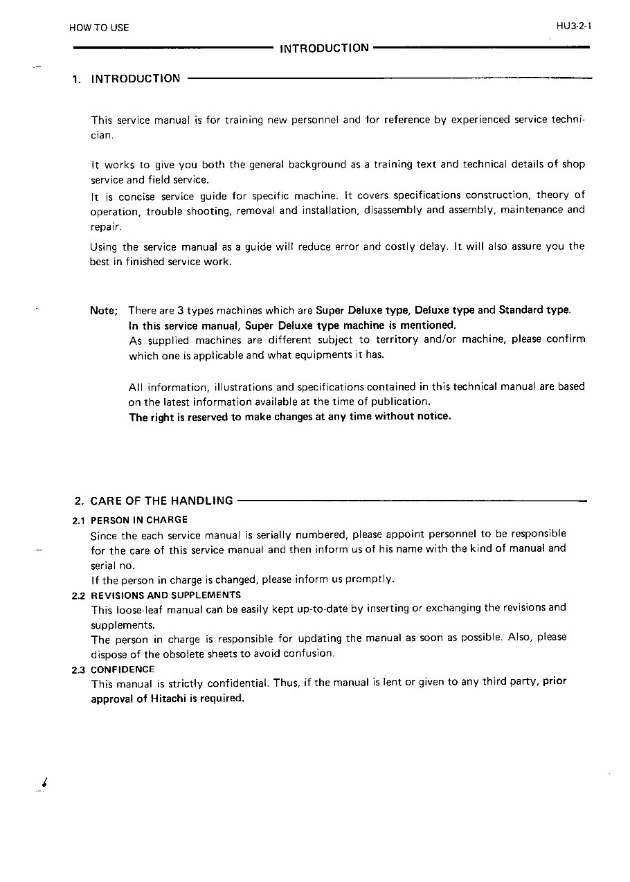 Hitachi EX220/EX220LC Excavator Service & Repair Manual preview img 5