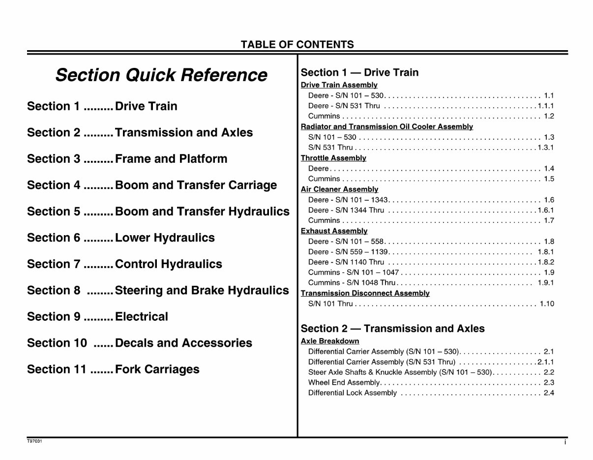 JLG Lull Telehandlers 844B ANSI Illustrated Master Parts List Manual ! (10709911) preview img 3