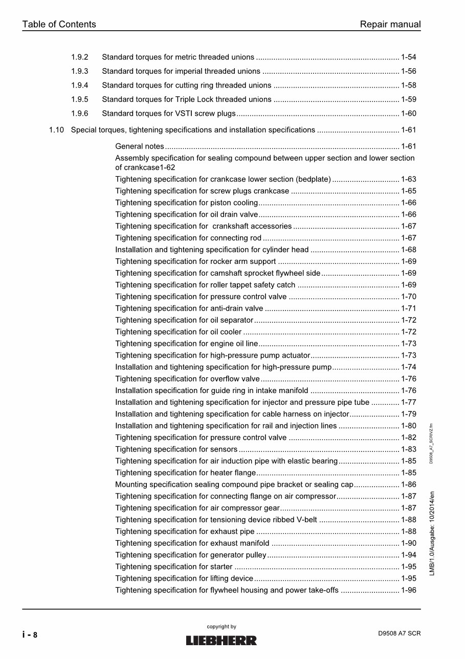 LIEBHERR D9508 A7 Diesel Engine Service Manual preview img 10