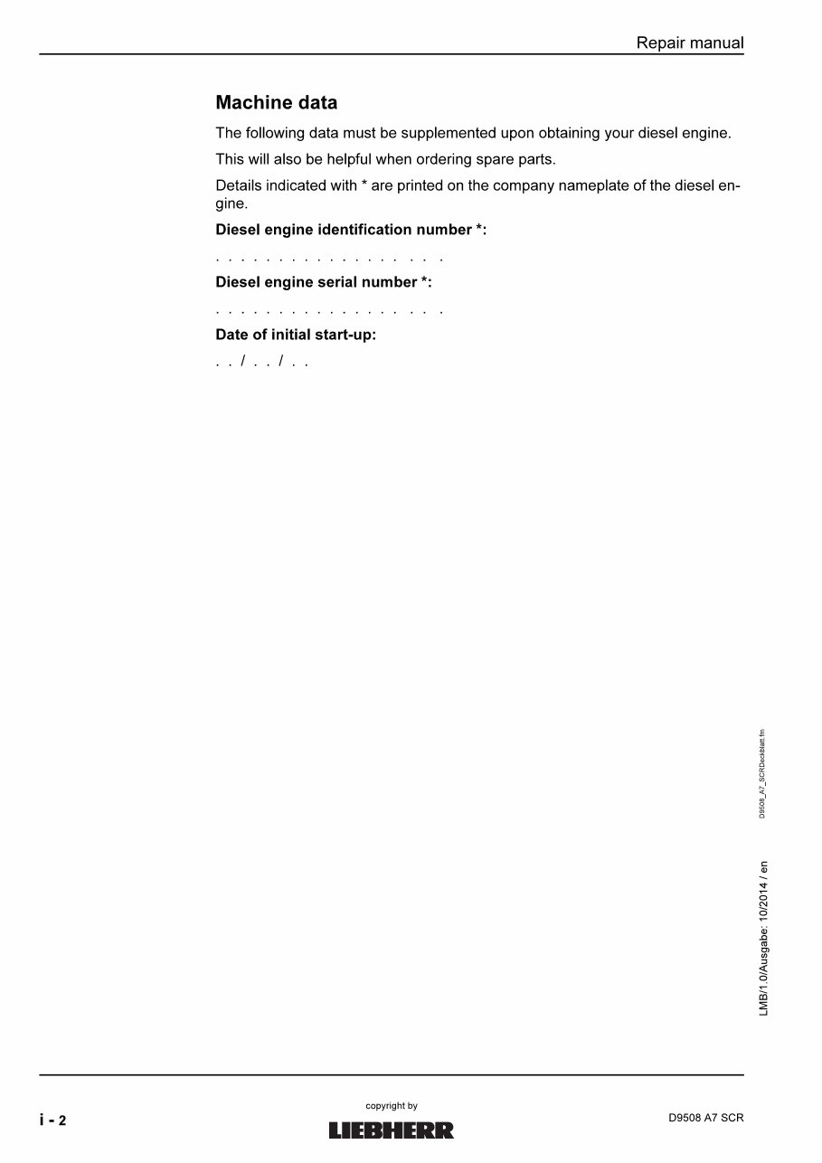LIEBHERR D9508 A7 Diesel Engine Service Manual preview img 4