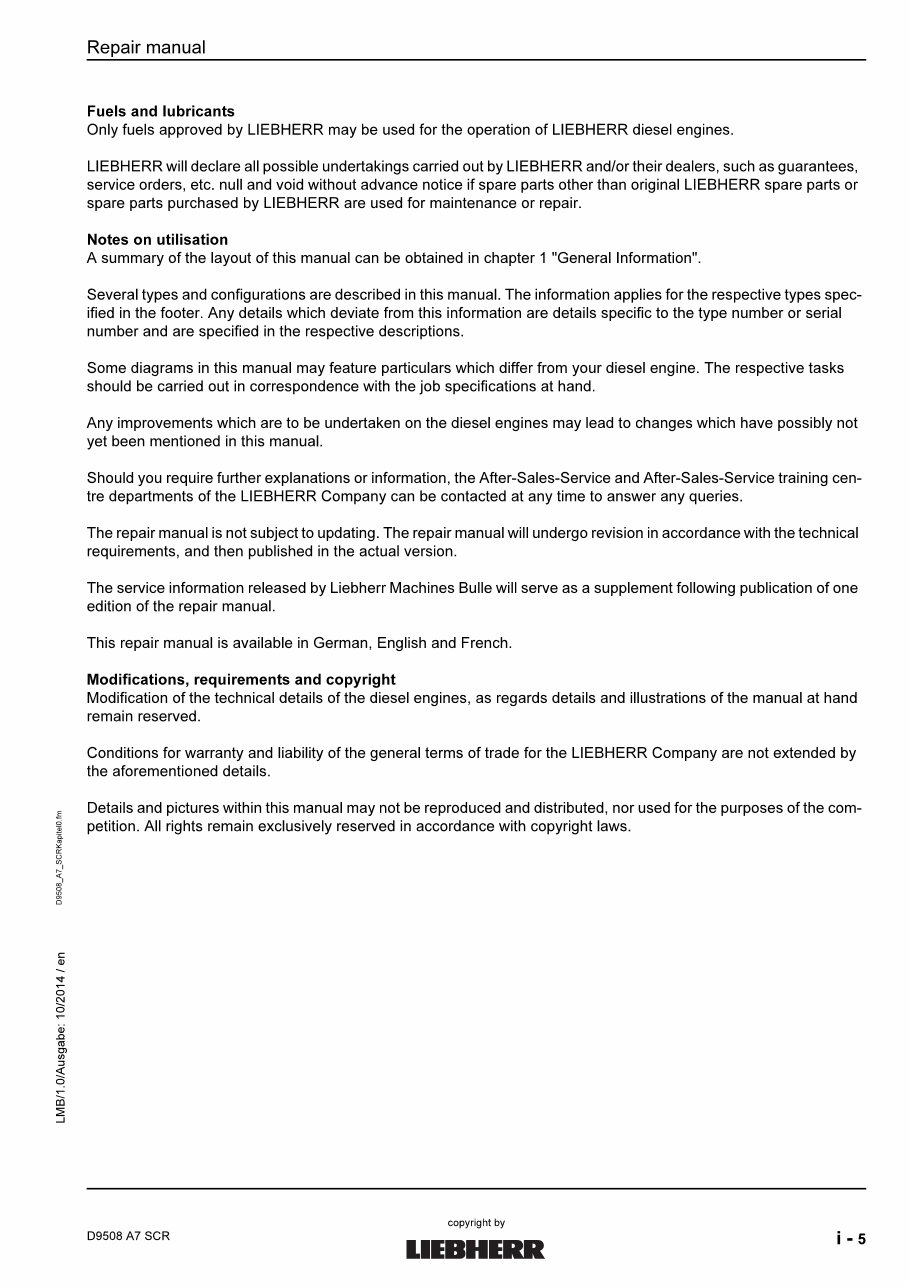 LIEBHERR D9508 A7 Diesel Engine Service Manual preview img 7