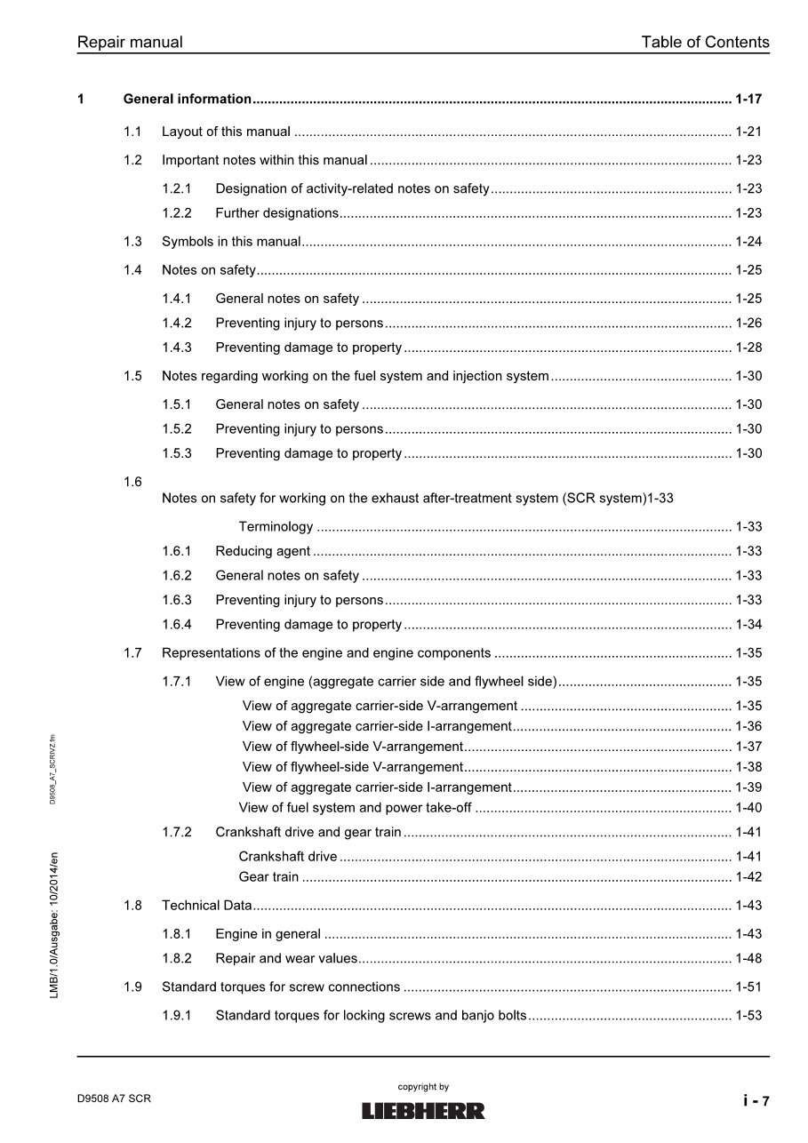 LIEBHERR D9508 A7 Diesel Engine Service Manual preview img 9