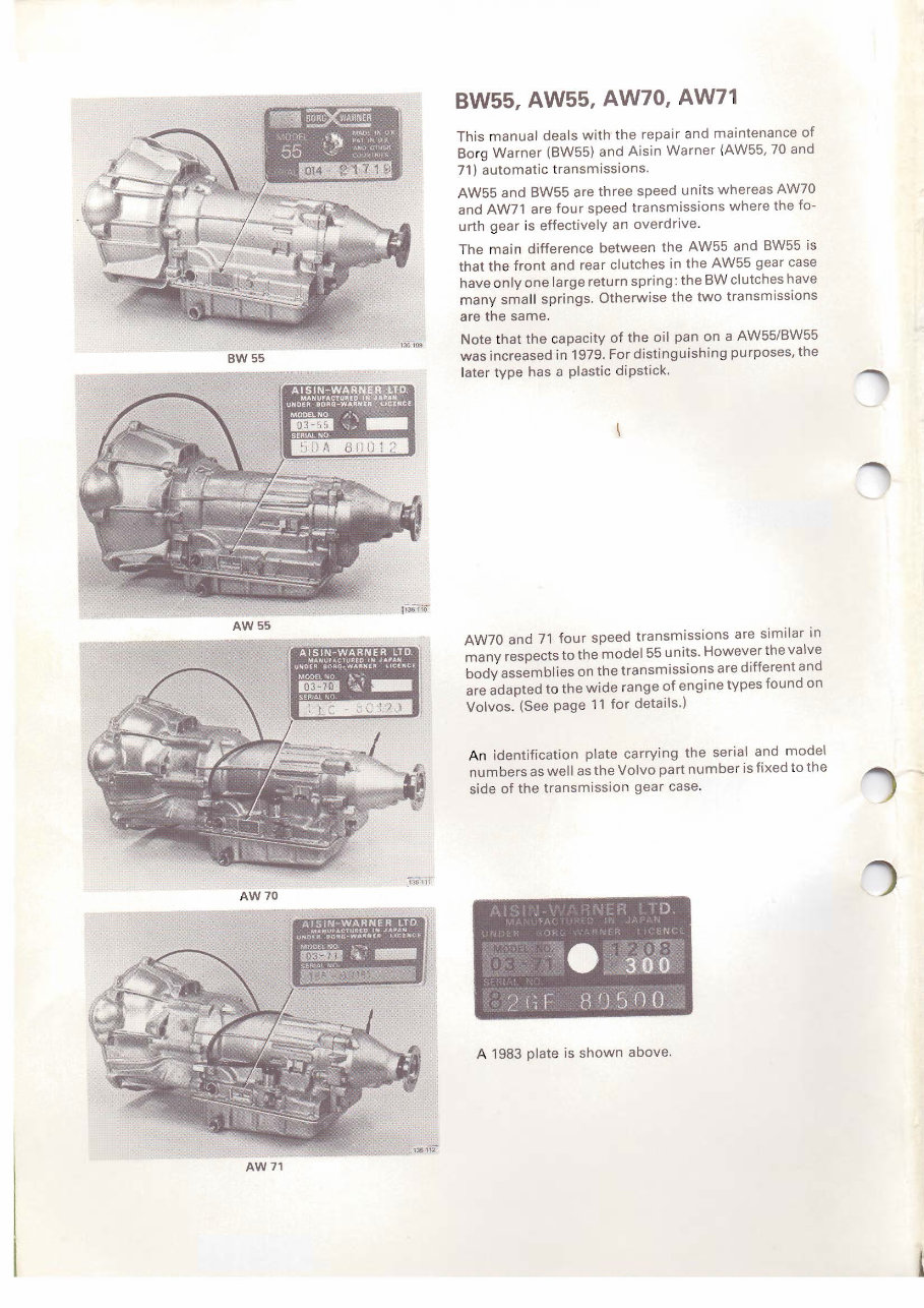 VOLVO Automatic Transmission Manual BW55 AW55 AW70 AW71 preview img 2