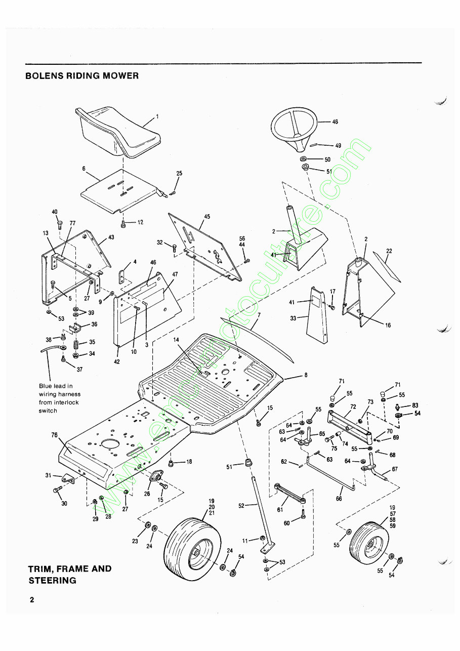Bolens Rear Engine Riding Mower Master Parts Manual preview img 2