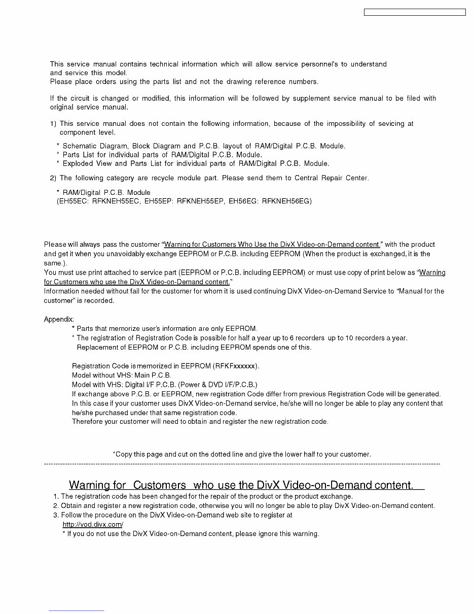 Panasonic DMR-EH55 Series Service Manual & Repair Guide preview img 7