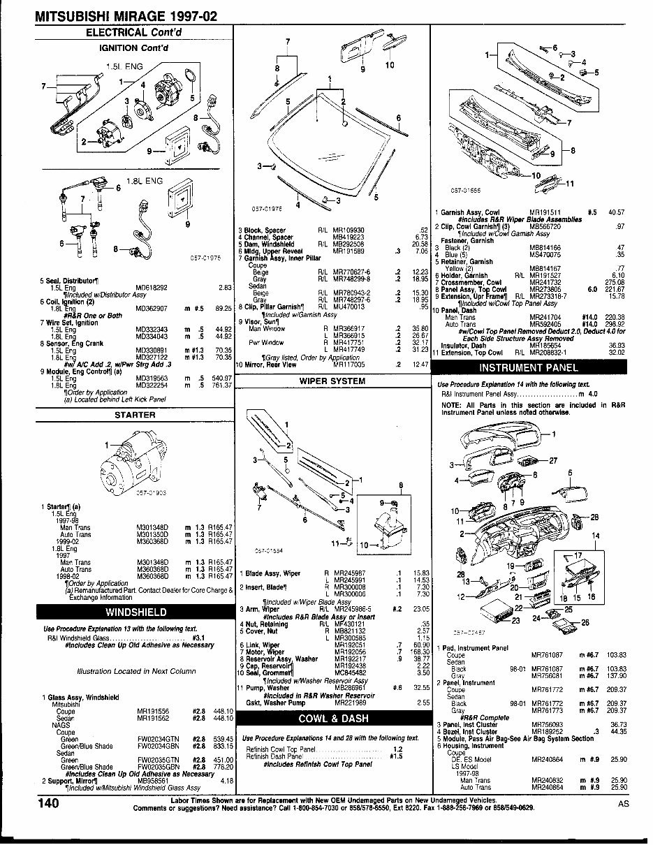 MITSUBISHI MIRAGE Parts Manual Catalog 1997-2002 preview img 10