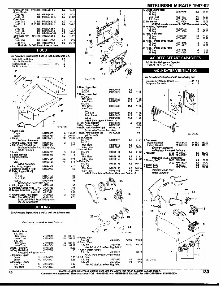 MITSUBISHI MIRAGE Parts Manual Catalog 19972002
