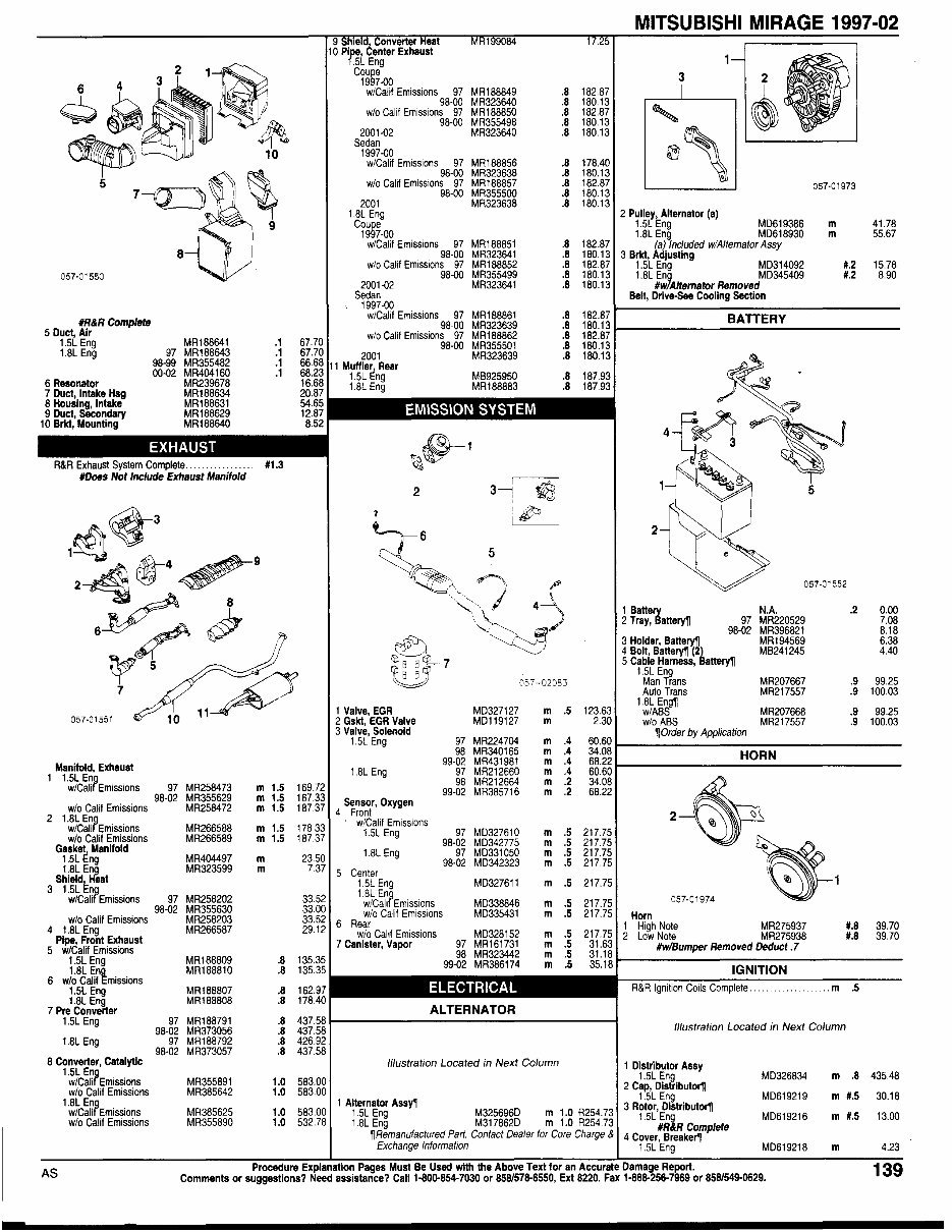 MITSUBISHI MIRAGE Parts Manual Catalog 1997-2002 preview img 9