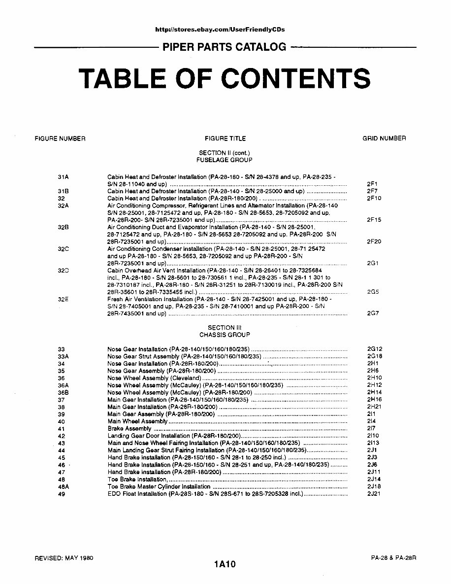 PIPER CHEROKEE PA-28 PA-28R Parts Catalog Manual - preview img 10