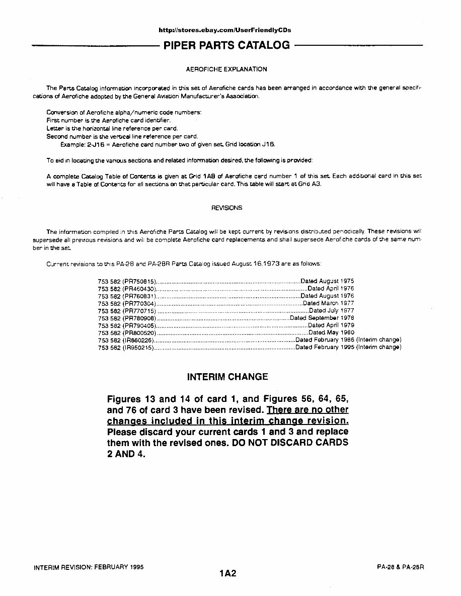 PIPER CHEROKEE PA-28 PA-28R Parts Catalog Manual - preview img 2