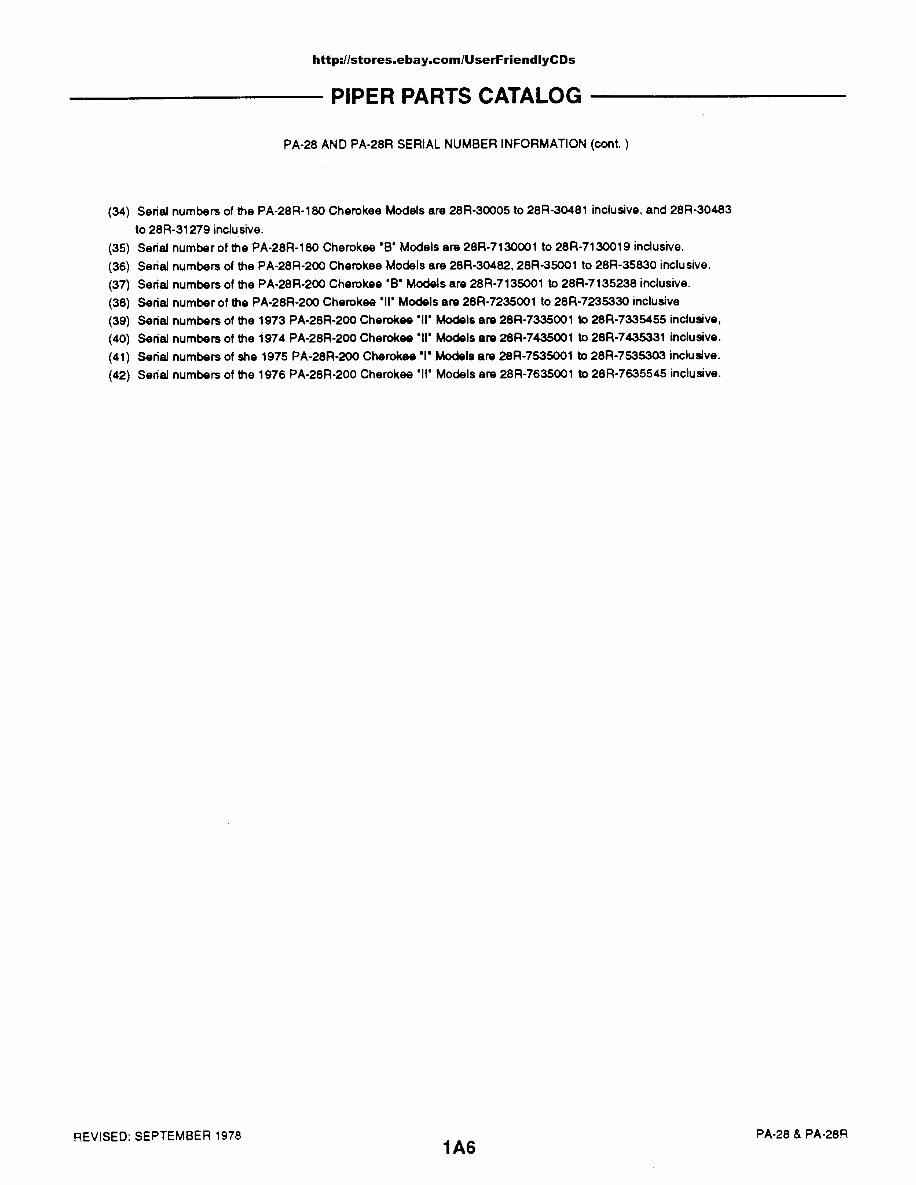 PIPER CHEROKEE PA-28 PA-28R Parts Catalog Manual - preview img 6