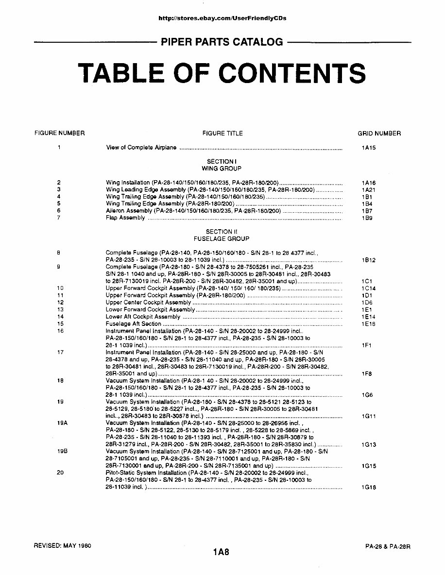 PIPER CHEROKEE PA-28 PA-28R Parts Catalog Manual - preview img 8