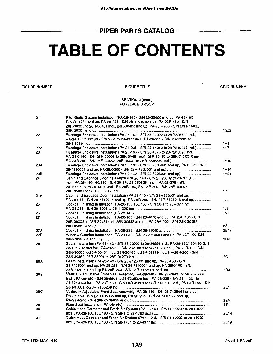 PIPER CHEROKEE PA-28 PA-28R Parts Catalog Manual - preview img 9