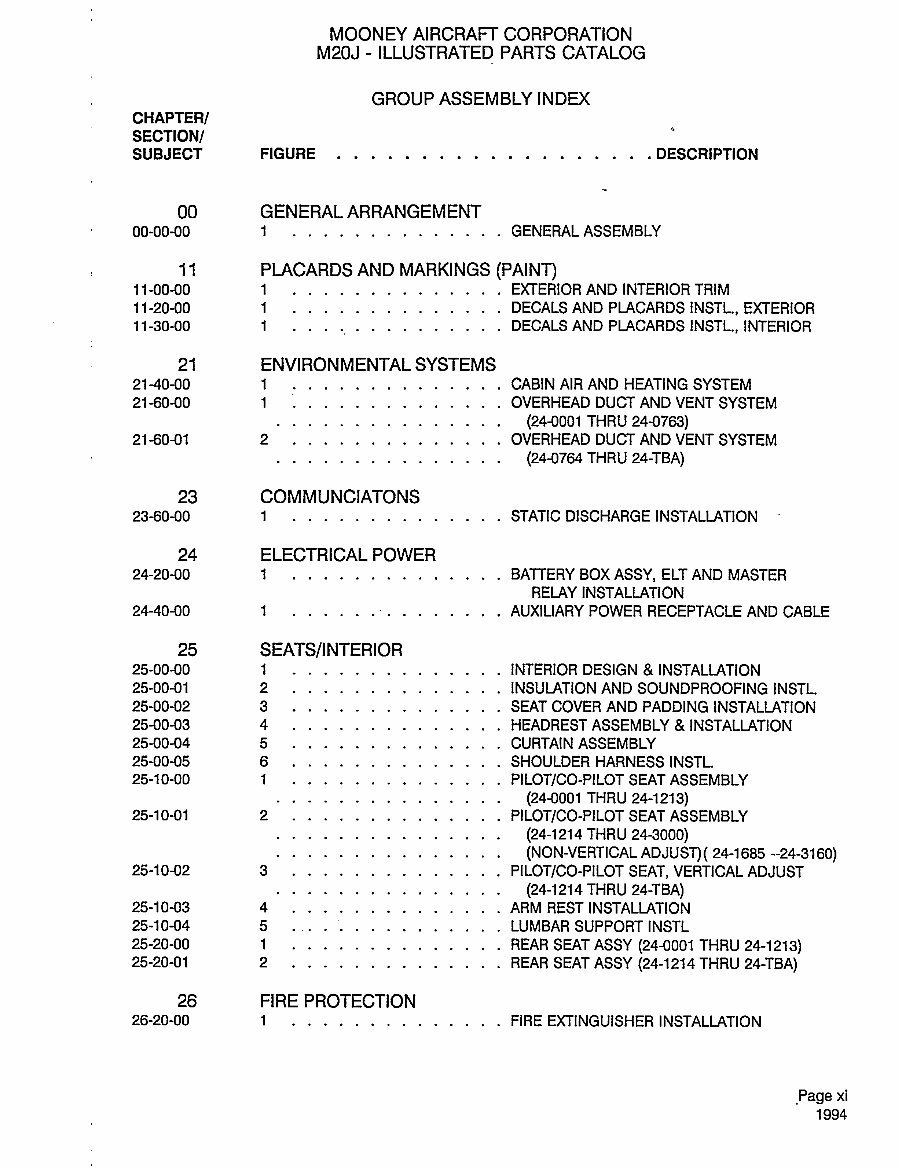 Mooney M20J Illustrated Parts Catalog IPC Manual M20-J IPL - preview img 10