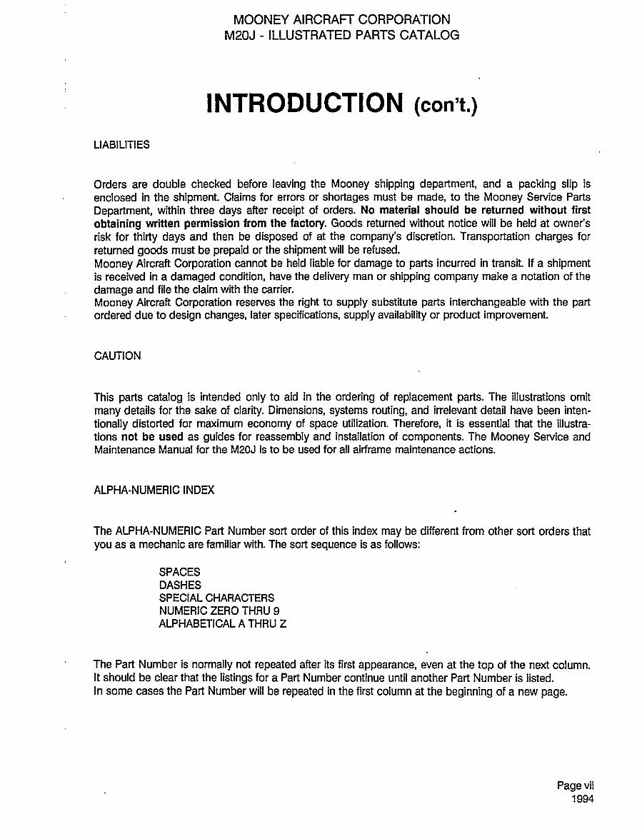 Mooney M20J Illustrated Parts Catalog IPC Manual M20-J IPL - preview img 6