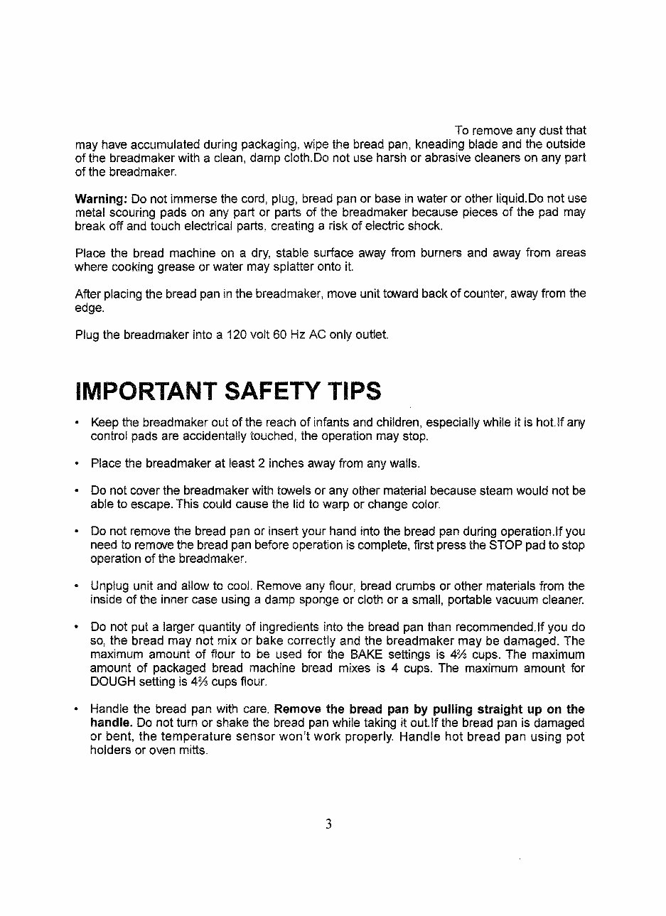 Toastmaster BreadBox Breadmaker Parts Model 1195 Instruction Manual Recipes preview img 3