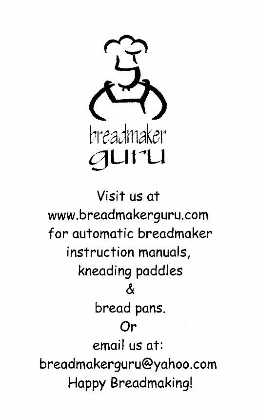 Toastmaster BreadBox Breadmaker Parts Model 1195 Instruction Manual Recipes preview img 7