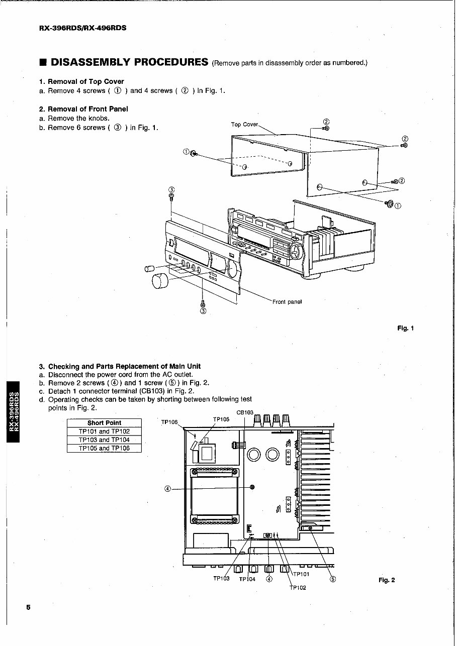 Yamaha RX-396RDS / RX-496RDS Stereo Receiver Service & Repair Manual preview img 6