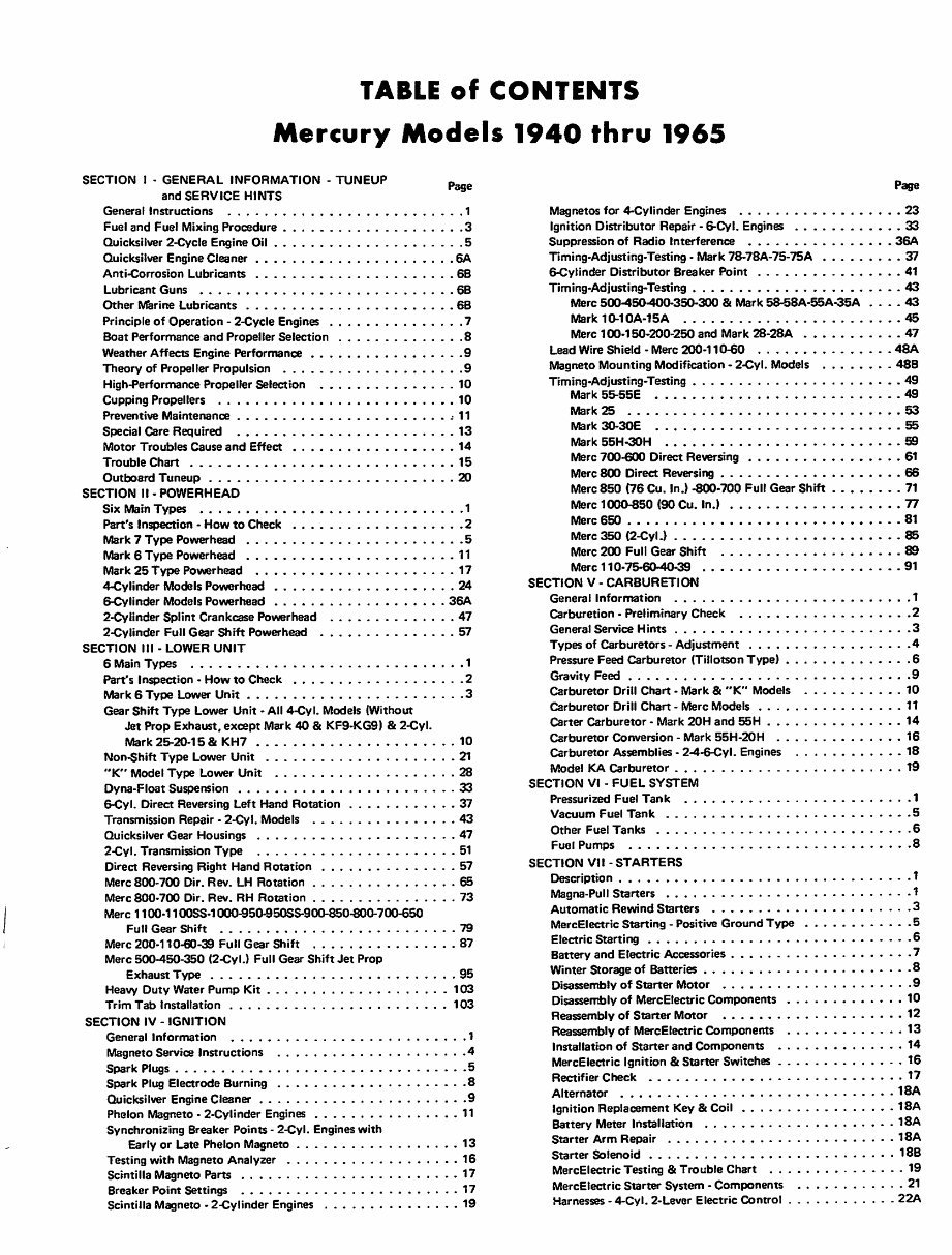 Mercury Mark 15 Rocket Hurricane Factory Service & Work Shop Manual preview img 3