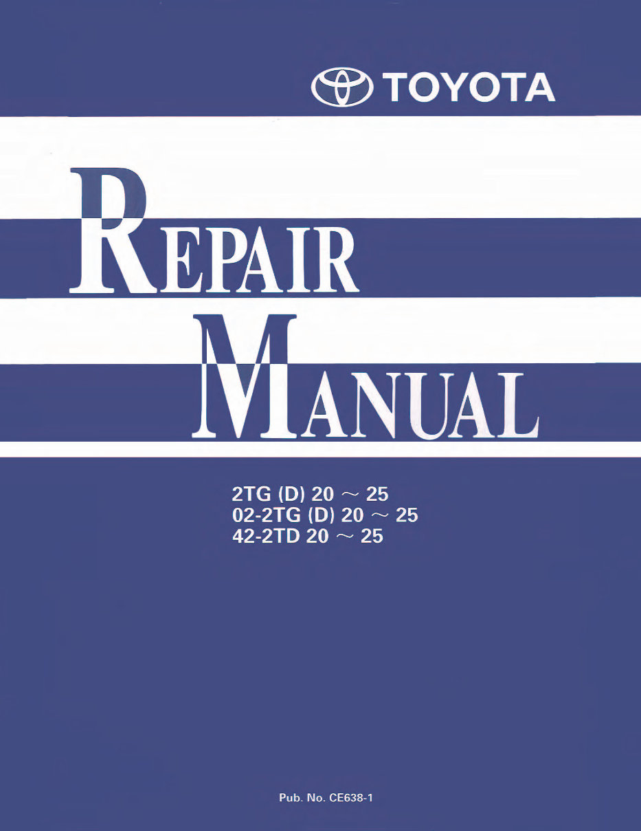 Toyota Towing Tractor Type 2TD20, 2TD25, 2TG20, 2TG25 Workshop Service Manual preview img 1