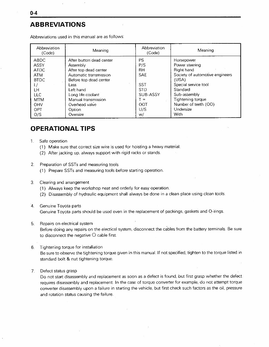 Toyota Towing Tractor Type 2TD20, 2TD25, 2TG20, 2TG25 Workshop Service Manual preview img 7