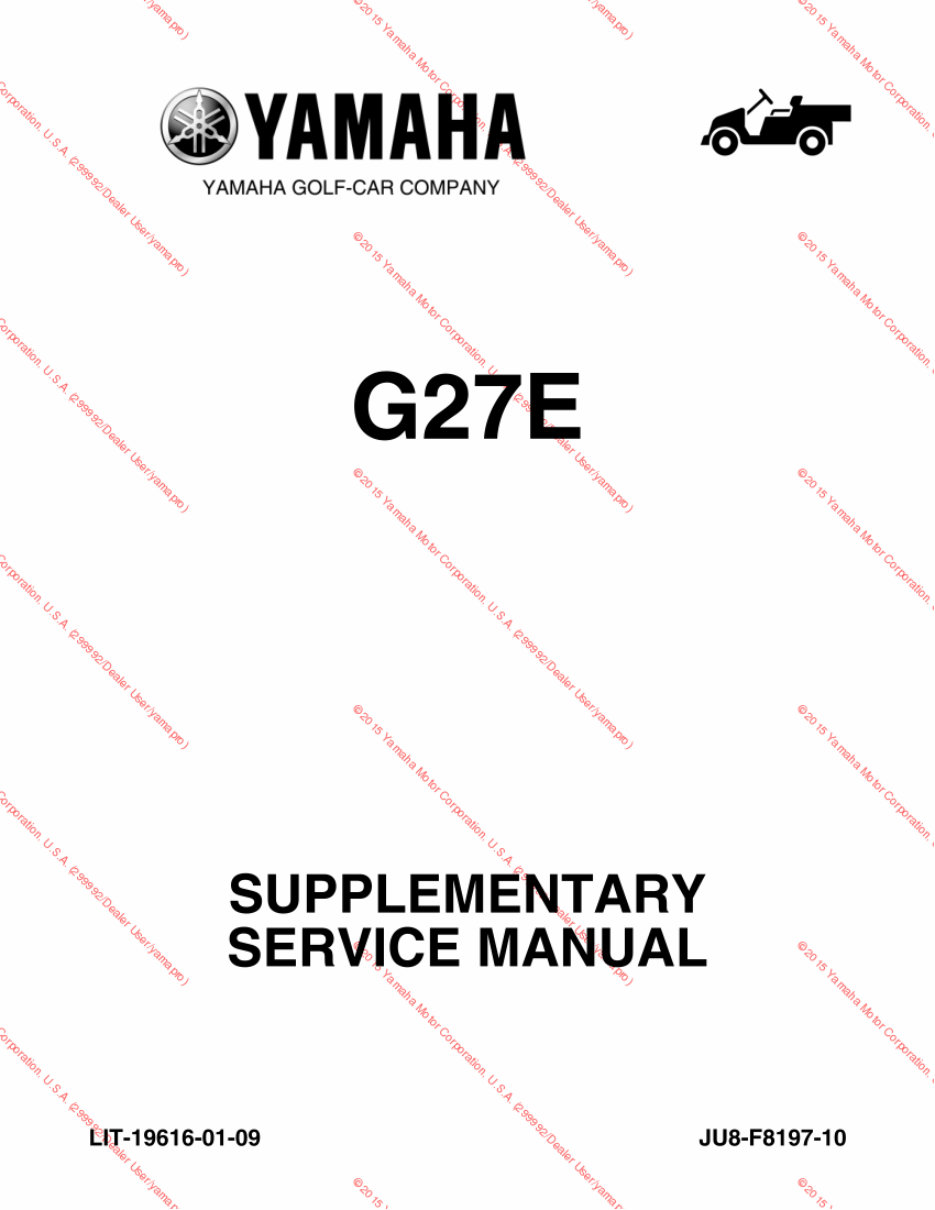 Yamaha Golf Cart Service manual G27E supplement preview img 1