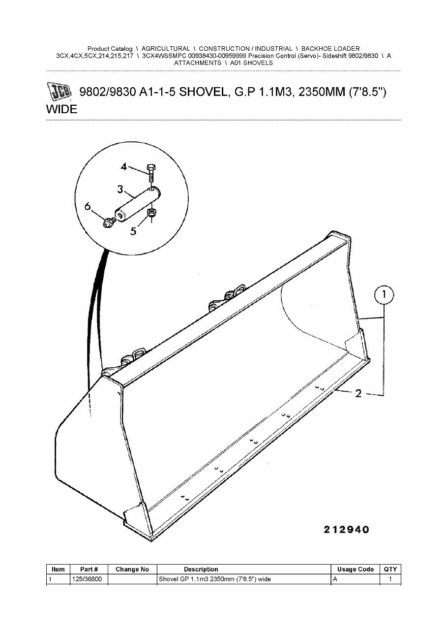 JCB 3CX 4WS SM PC BACKHOE Loader Parts Catalog Manual (SER. NUMBER 00938430-00959999) preview img 6